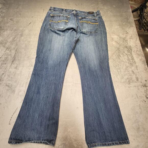 All American Clothing Jeans Mens 35x29 Blue AAREV 4092 Denim Made USA Bootcut - Picture 7 of 8